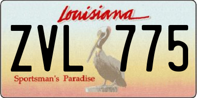 LA license plate ZVL775