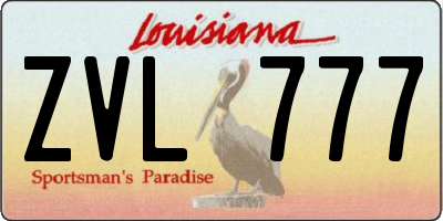 LA license plate ZVL777