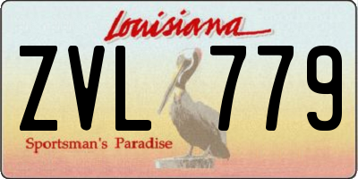 LA license plate ZVL779