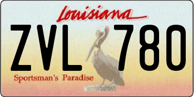 LA license plate ZVL780