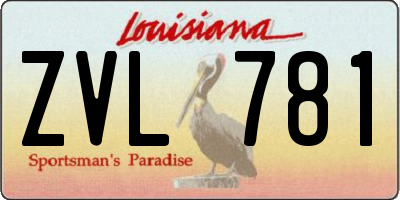LA license plate ZVL781