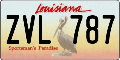 LA license plate ZVL787