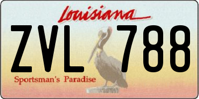 LA license plate ZVL788