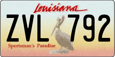 LA license plate ZVL792