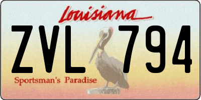 LA license plate ZVL794
