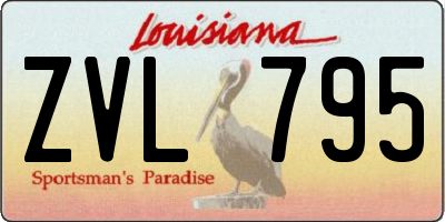 LA license plate ZVL795