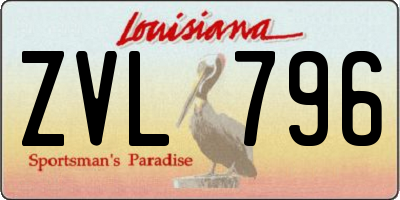 LA license plate ZVL796