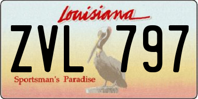 LA license plate ZVL797