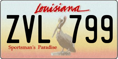 LA license plate ZVL799