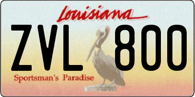 LA license plate ZVL800