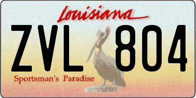 LA license plate ZVL804