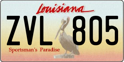 LA license plate ZVL805