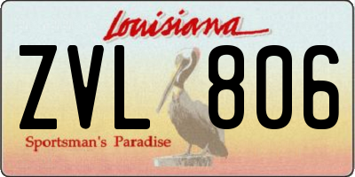 LA license plate ZVL806