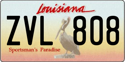 LA license plate ZVL808