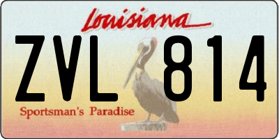 LA license plate ZVL814