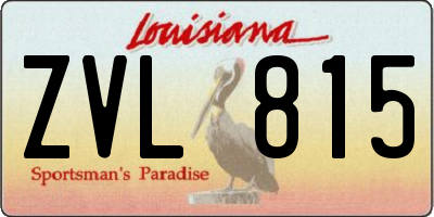 LA license plate ZVL815