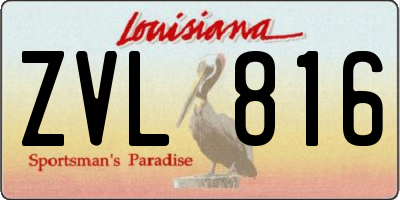 LA license plate ZVL816
