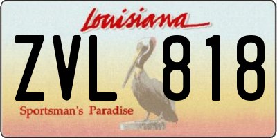 LA license plate ZVL818