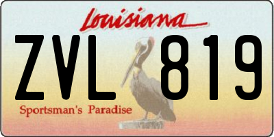 LA license plate ZVL819