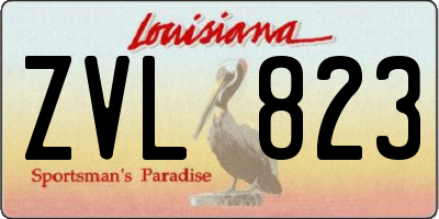 LA license plate ZVL823
