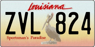 LA license plate ZVL824