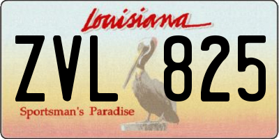 LA license plate ZVL825