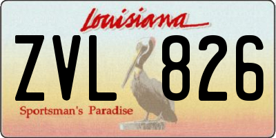 LA license plate ZVL826
