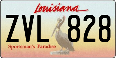 LA license plate ZVL828
