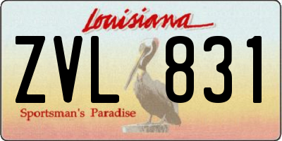 LA license plate ZVL831