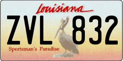 LA license plate ZVL832