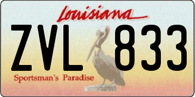LA license plate ZVL833