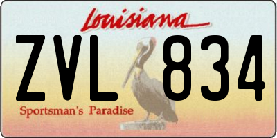 LA license plate ZVL834