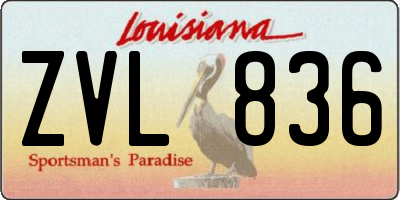 LA license plate ZVL836