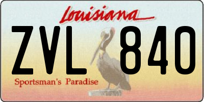 LA license plate ZVL840