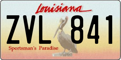LA license plate ZVL841