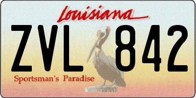 LA license plate ZVL842