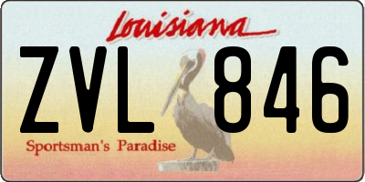 LA license plate ZVL846