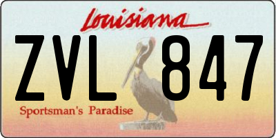 LA license plate ZVL847