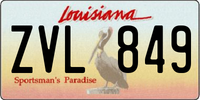 LA license plate ZVL849