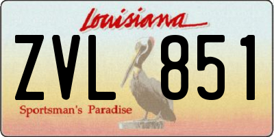 LA license plate ZVL851