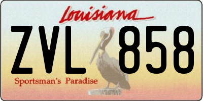 LA license plate ZVL858