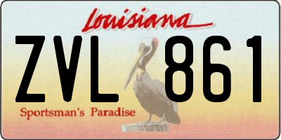 LA license plate ZVL861