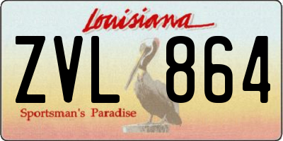 LA license plate ZVL864