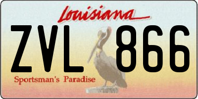 LA license plate ZVL866