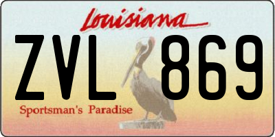 LA license plate ZVL869