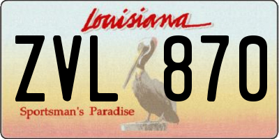 LA license plate ZVL870