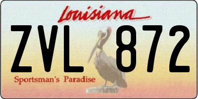 LA license plate ZVL872