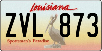 LA license plate ZVL873