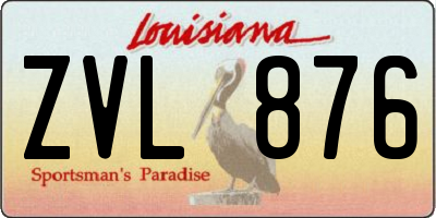 LA license plate ZVL876