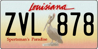 LA license plate ZVL878